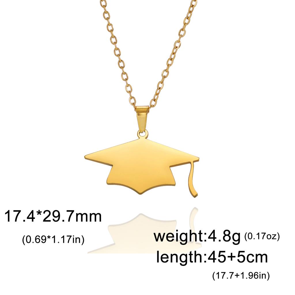 Cazador University Graduation Bachelor Cap Necklaces for Women Men Stainless Steel Anniversary Gift Necklace Jewelry 2026 New