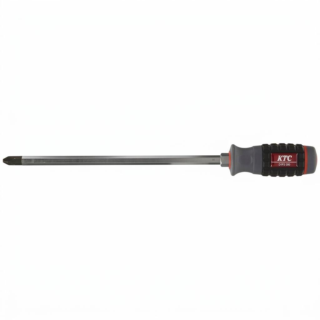 Kyoto Machine Tool Resin Handle Long Cross Through D1P2-330 (KTC) Screwdriver, Shank, Type, No. 3,