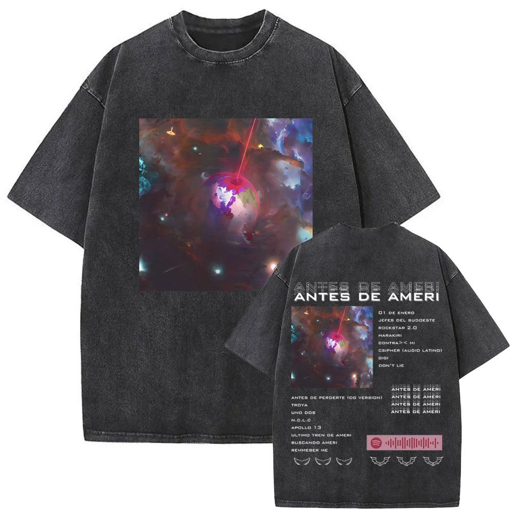 Washed Vintage Rapper Duki ADA Tour  T Shirt Mens Hip Hop Oversized Short Sleeve Tshirt Men Fashion High Quality Streetwear