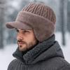 Warm Baseball Knitted Cap Thickened Knitted Peaked Hat Ear Protective Ear Protector Cap  Winter