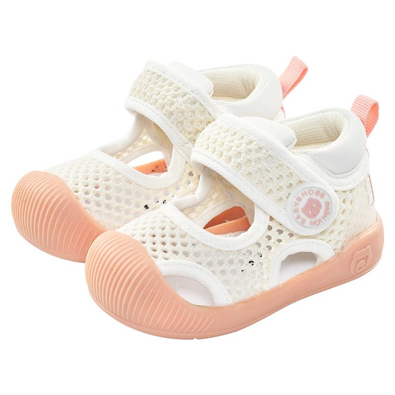 Summer Breathable Mesh Walking Sandals Soft Anti-Slip Sneakers for 0-2 Years Old Baby Boys Girls