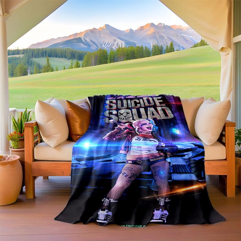 Suicide Squad Blanket Suitable All Seasons Soft Comfortable Sofa Office Home Blanket Holiday Birthday Gift Blanket Home Decor Camping Trip Sheet