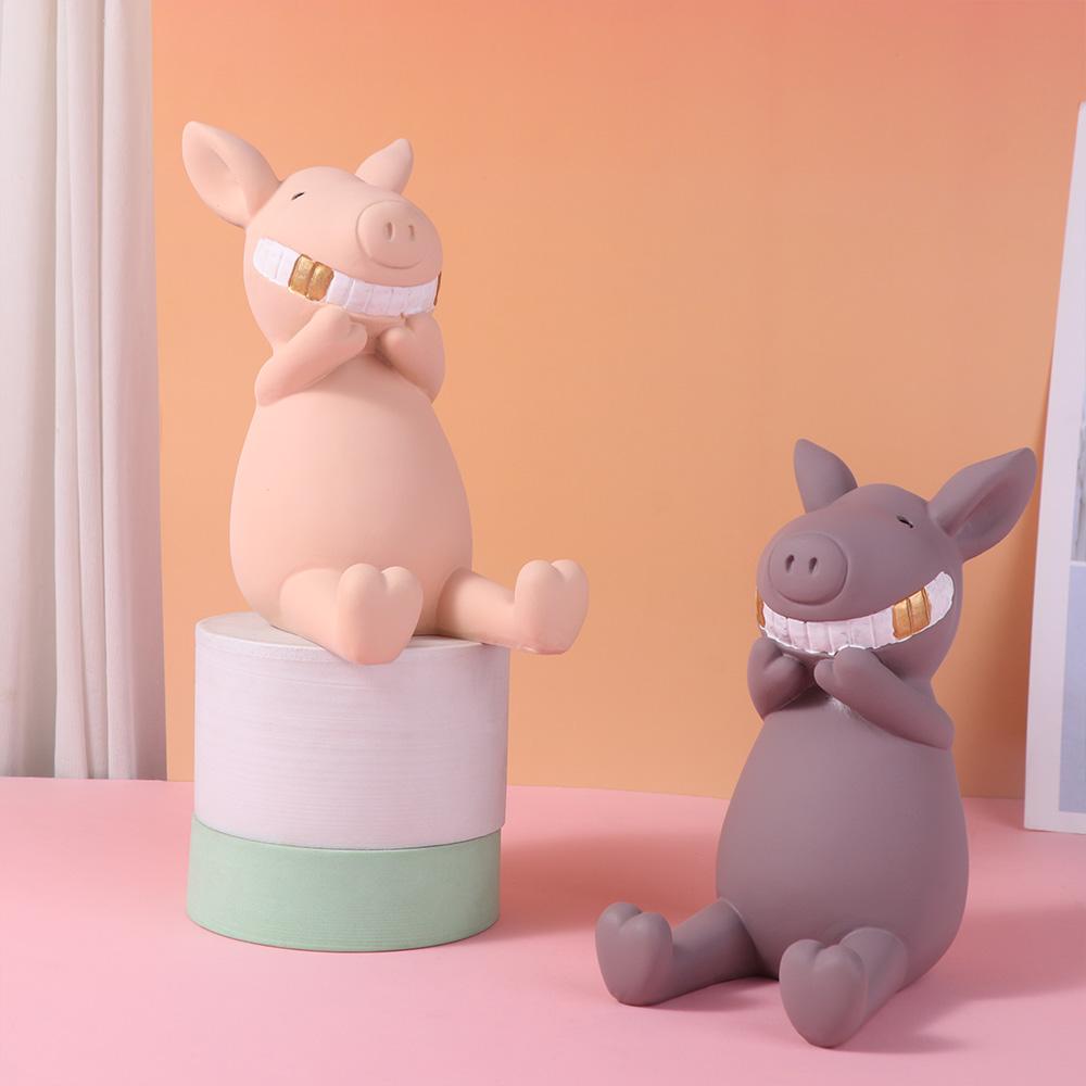 Resin Cartoon Phone Holder Figure Toys Cell Phone Bracket Pig Mobile Phone Stand Small Gifts