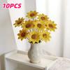 10/20/40pcs Hand-Pinched Ceramic Sunflower Flowers Realistic Decoration TV Cabinet Desktop Shelf Flower Ornament Home Decor Gift