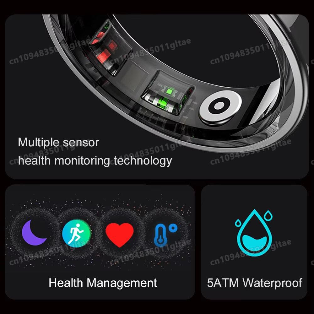 New Smart Ring Heart Rate Blood Pressure Sleep Monitoring Gesture Camera Control Fitness Waterproof Men Women Smartring Gift R122