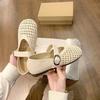 Single Shoes, Women's Shoes, New Style, Flat Sole, Soft Bottom, Breathable, Perforated, Sandals