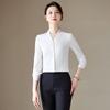Women's Elegant V-Neck Long Sleeve Chiffon Blouse