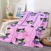 Hellor Kitty Kuromi Printed Blanket Kids Adult Blanket Soft and Warm Bedding for Bed Sofa Outdoor Travel Cover Blanket