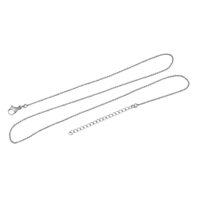 Позолоченная 18K, не тускнеющая, сверкающая цепочка на ключицу с удлинителем, 45+5 см. Thickness 1.00MM