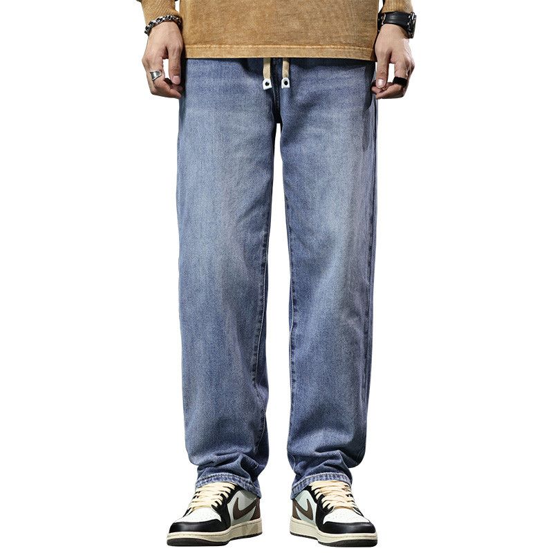 Foreign Trade Surplus American-Style Casual Jeans for Men, Autumn Straight Loose High Street Trendy Wide-Leg Floor-Length Pants
