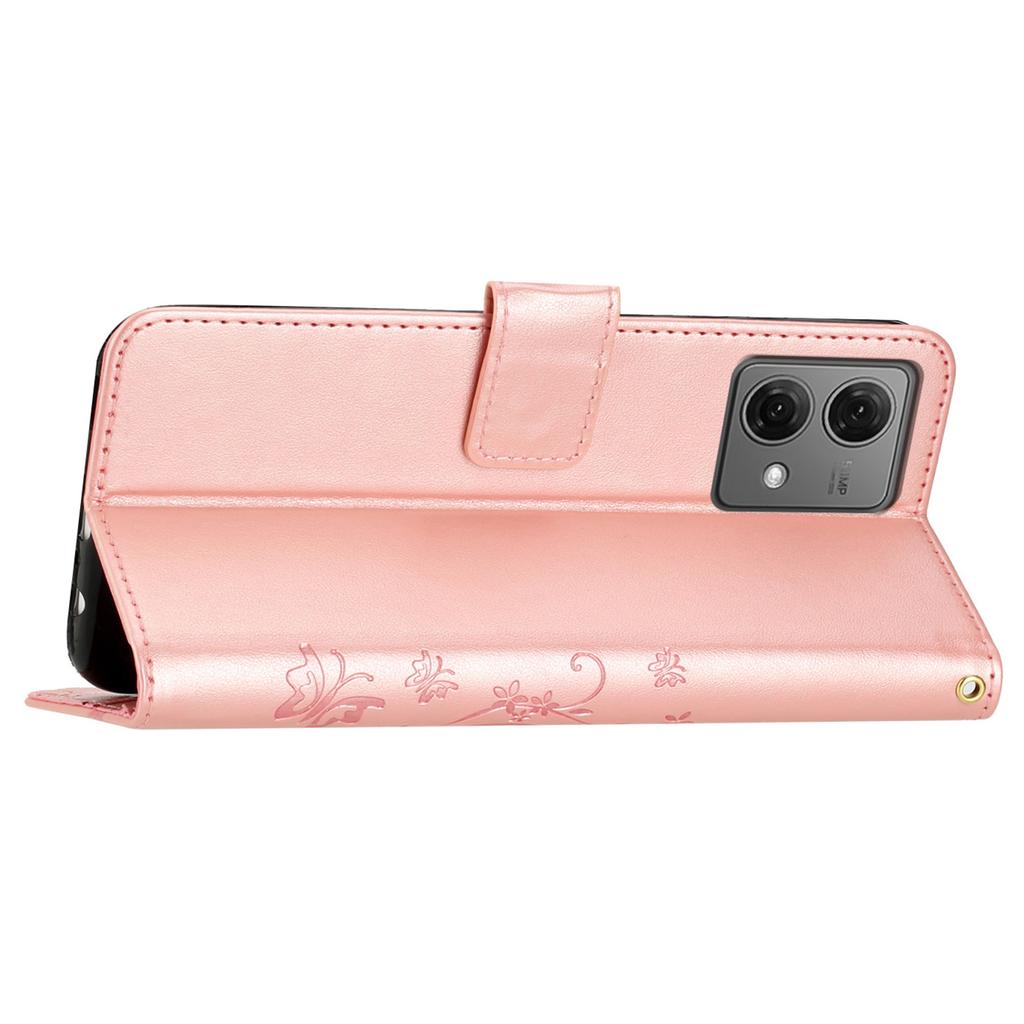 For Motorola Moto G84 5G Leather Case Butterfly Floral Shockproof Phone Cover with Wallet