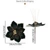 Christmas Glitter Artificial Flower Picks, Fabric Floral Branches for Xmas Tree Decor