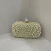 New Women's Bag, Dinner Bag, Pearl Round Bead Clutch Bag, Beaded Women's Dress, Banquet, Bridal Square Bag
