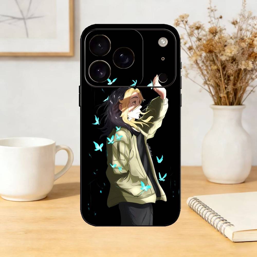 K-Kazutora H-Hanemiya Tiger Phone Case For iPhone 17,16,15,14,13,12,11 Plus,Pro Max,SE4Soft Silicone Black Cover