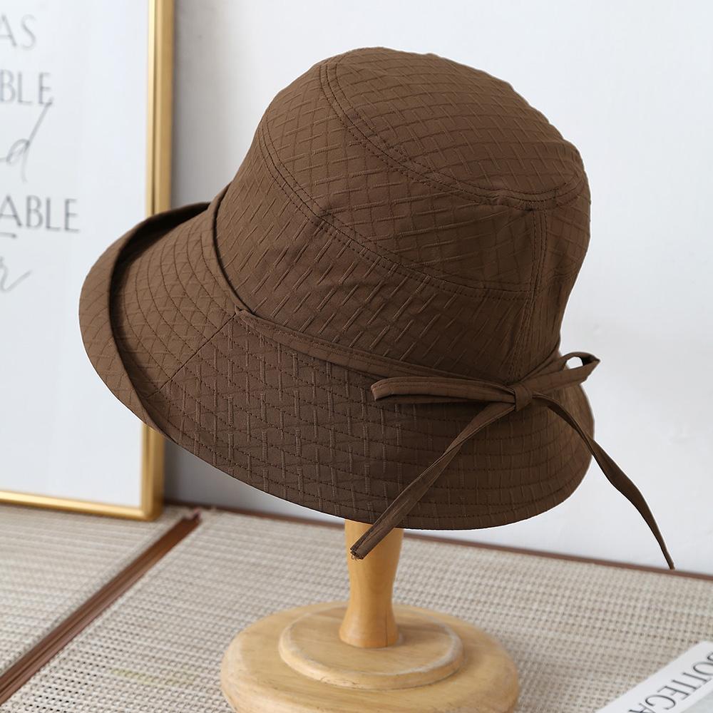 Women's Bucket Hat Elegant Lady Fisherman Cap With Bow Wide Brimmed Spring Summer Hats For Women Cloth Foldable Sunhat New
