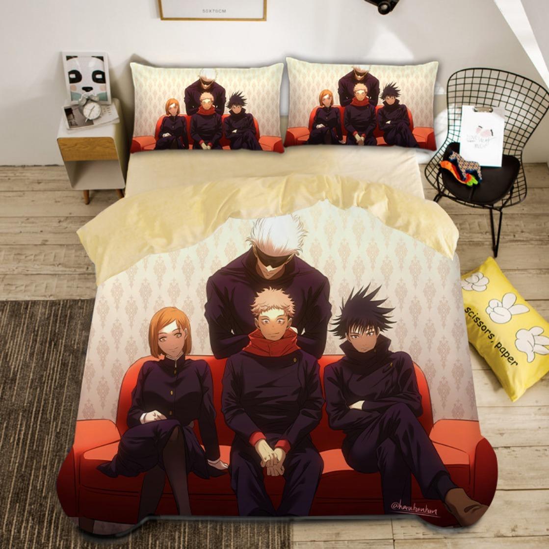 

Japan Anime Duvet Cover Jujutsu Kaisen 3D Printed Bedding Set Boys Quilt Cover Sukuna Bedroom Decor 135x200cm 2pcs