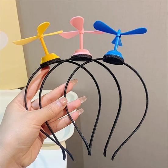 Spoof Headband Windmill Decoration Men Women Hair Hoop Elastic Funny Hair Accessory for Daily Party Wear