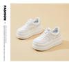 White 2025 Autumn Platform Sneakers: Sporty, Height-Enhancing 9cm Korean Leather Flatforms