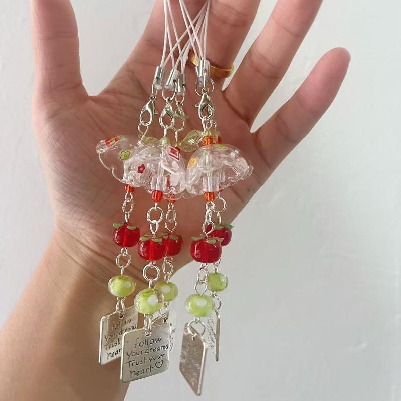 Y2K Handbag Charm Beaded Wind Chime Keychain Pendant Kawaii Bag Ornament Accessories For Girls Women