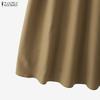 ZANZEA Women Casual V-Neck Solid Color Loose Sleeveless Dress