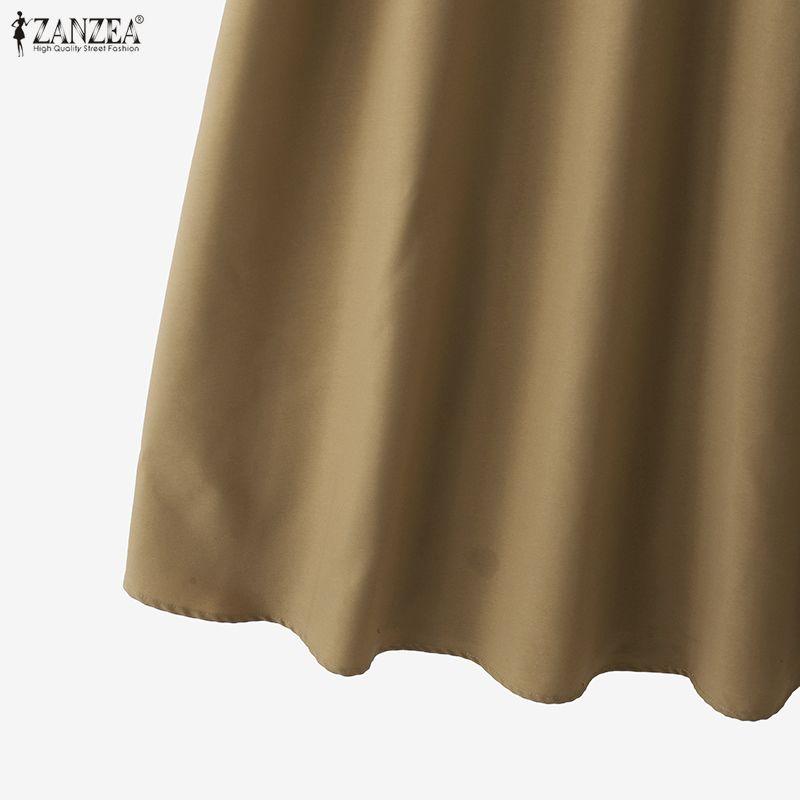 ZANZEA Women Casual V-Neck Solid Color Loose Sleeveless Dress