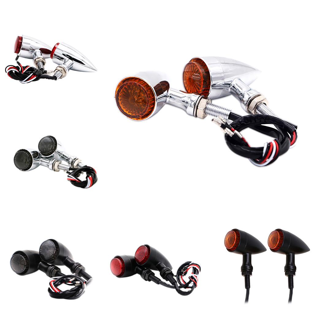 LED Turn Signal Light Aluminum Alloy Vintage Blinker Motorcycle Indicator Lamp for Custom Bike Rear Light