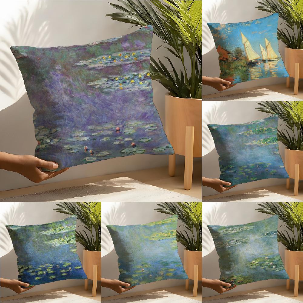 Art style Cclaude Mmonet Pillow Case Home Living Room Decoration Linen Pillow Cases Cushion Cover
