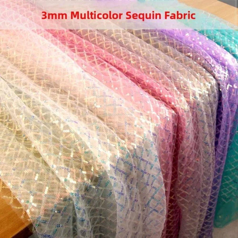 PVC Sequin Mesh Fabric Polyester Stage Performance Fabric DIY Baund Material  Stage Performance