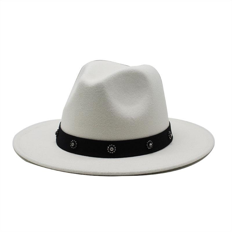 Top Hat British Classic Jazz Hat Wool Hat Big Eaves Hat Flat Edge Jazz Hat