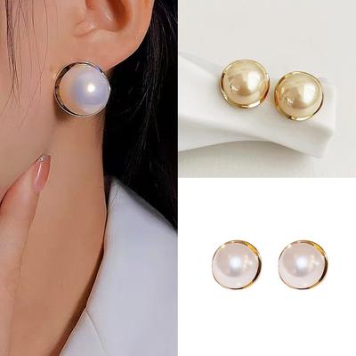 Fashion Inlay Stud Earrings Alloy Ear Stud Jewelry Accessory French Retro Earrings Gift for Women