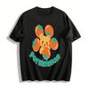 Cute Persimmon Bear Print Casual Top Kids Unisex Breathable Daily Wear T-Shirt Pure Cotton T-shirt