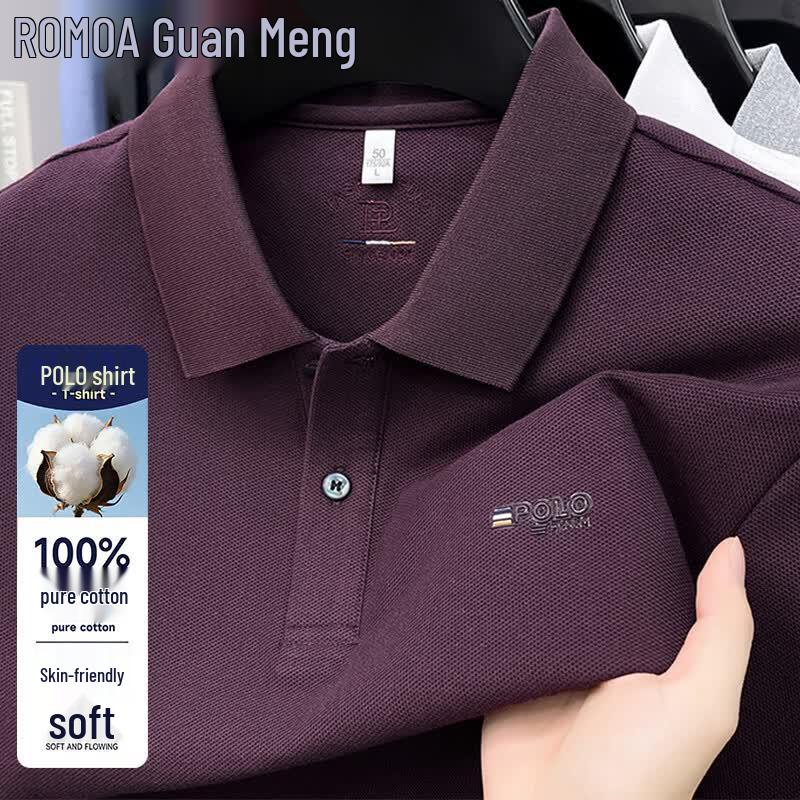 Romon Men s Pure Cotton Casual Polo Shirt XL