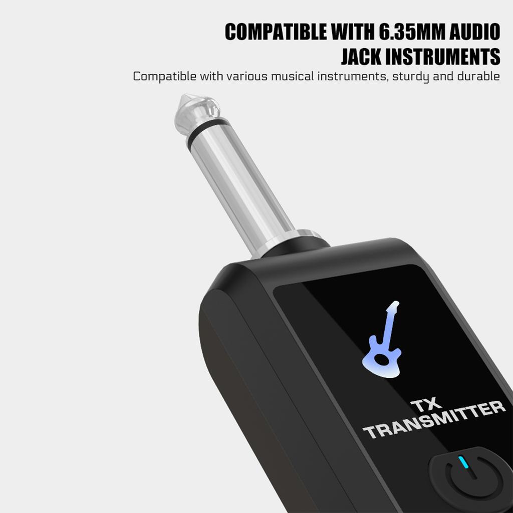 2.4G Wireless Guitar Audio Transmitter Receiver with Precise Sound Rechargeable Digital Guitar System for Electric Guitar Bass