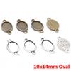 20pcs 10x14mm Inner Size Antique Silver Plated Bronze Two Loop Style Cameo Cabochon Base Setting Pendant Necklace Findings