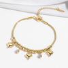 Charm Female White Zircon Stone Heart Bracelet Gold Color Adjustable Wedding Jewelry For Women