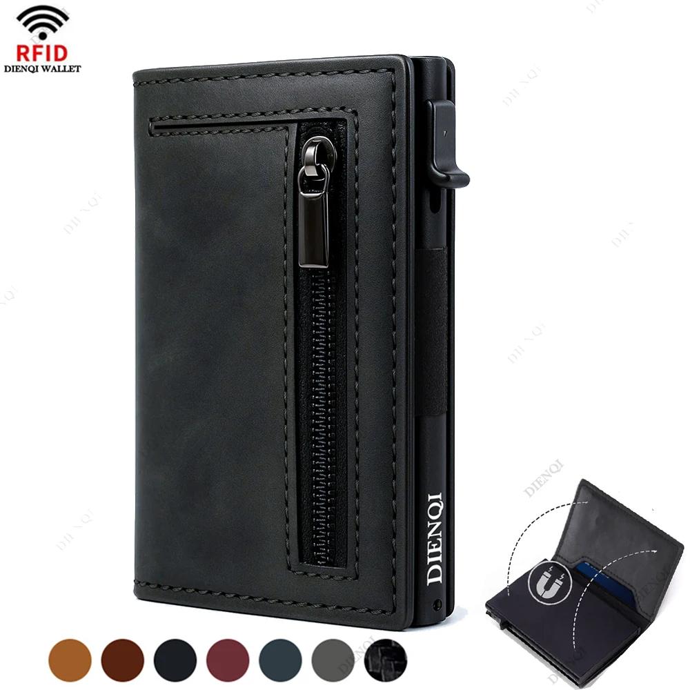 RFID Business Card Holder Credit CardHolder Luxury Men Wallet Mental Aluminium Slim Thin Small Black MoneyBag Male Festival Gift