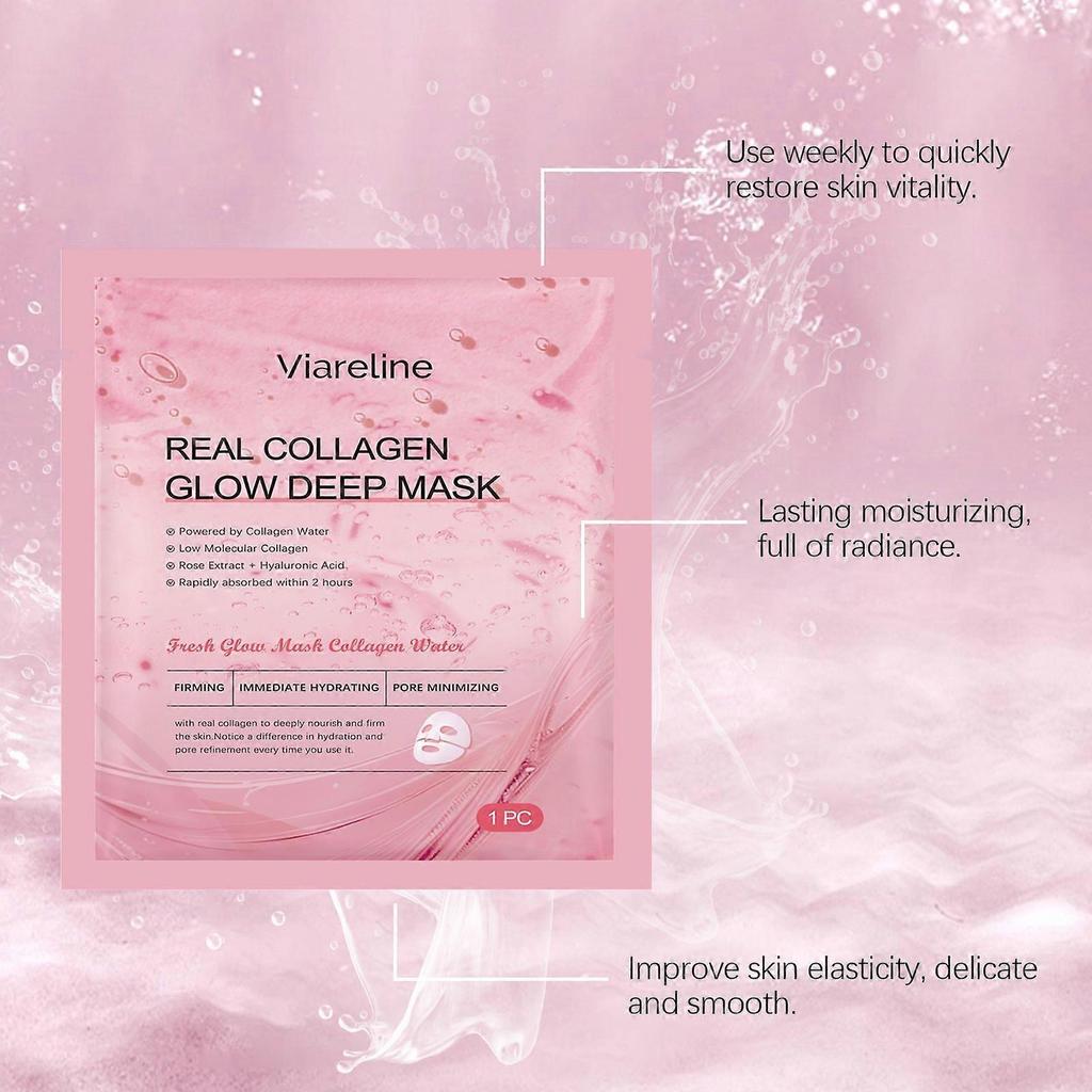 Viareline Collagen Hydrating Facial Mask (Single Pack) Daily Facial Moisturizing And Lifting Gentle Nourishing Care