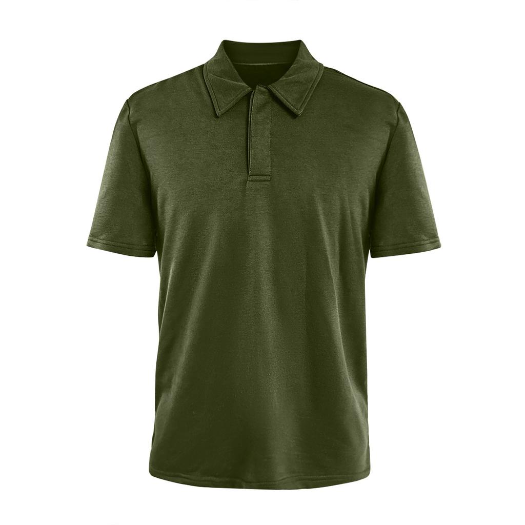 Men's Summer Solid Color Hidden Button Short Sleeve Loose Shirt Men's Casual Fashion Tops