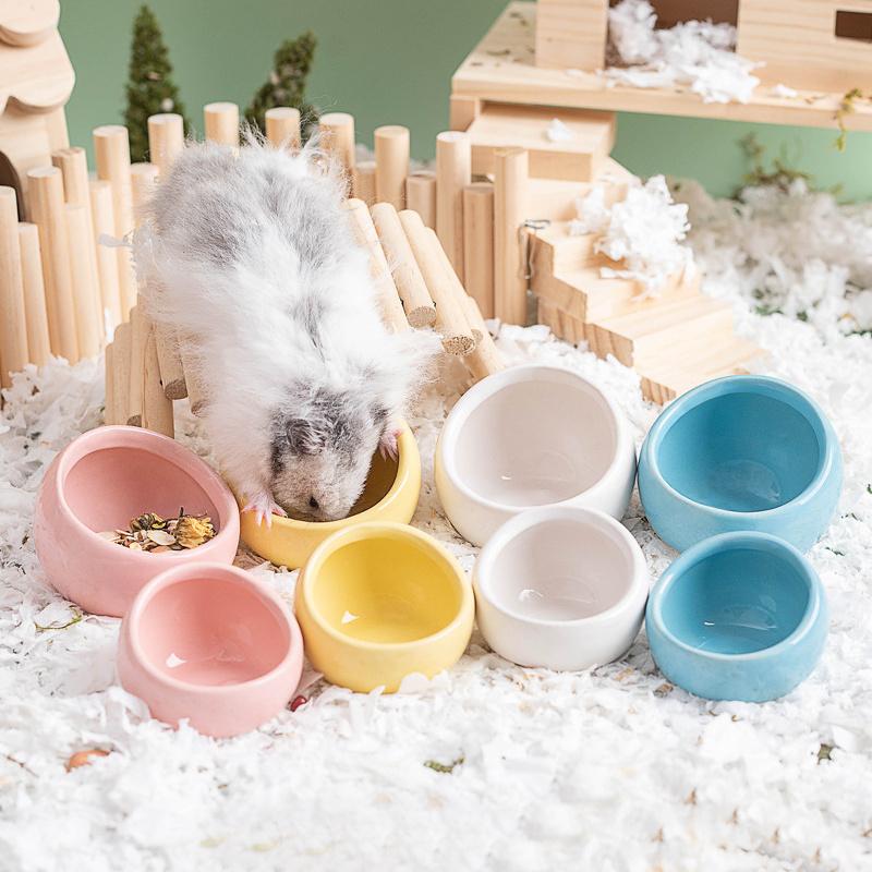 Hamster Bowl Food Dish Ceramic Small Animal Bowl Prevent Knocking Over For Food Splashing Gerbil Chinchilla Rat Ferret Hedgehog