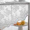 1PC NAPEARL Blanc Dentelle Tricoté Petit Rideau En Mousseline De Soie Florale pour Salon Chambre Balcon Décoration De La Maison