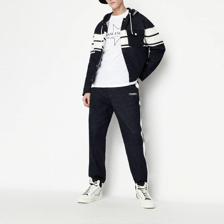 Armani Exchange Ss23 Logo Star Print Crew Neck Short Sleeve T-Shirt Men tops White 3RZTLC-ZJ8EZ-11100