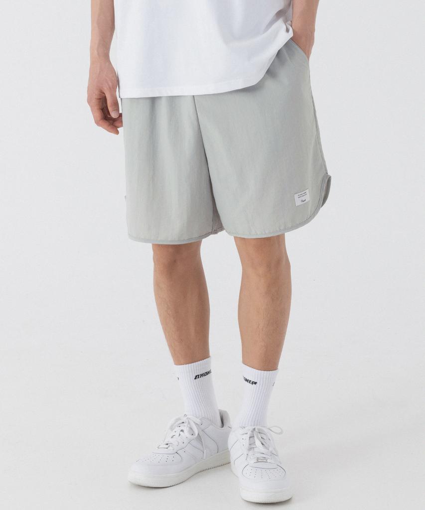 PIANER Nylon Stitch Slit Shorts (Light Grey)