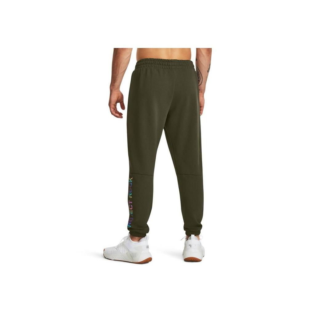 Under Armour Johnson Series Solid Color Elastic Waistband Tapered Knit Sports Pants Men Pants Green 1380158-390
