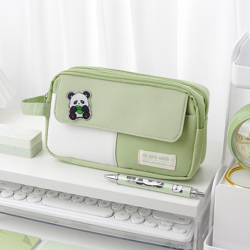 Simple Large Capacity Pen Bag New High School Birthday Department Stationery Bag Student Small Red with the Same Senior School Style Zipper