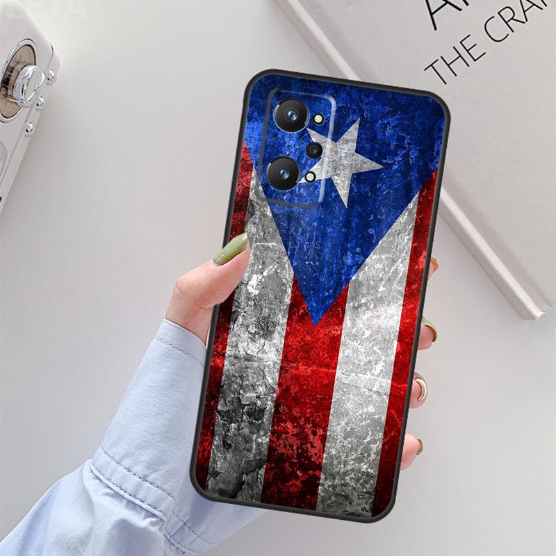 Puerto Rico Flag For Realme C67 C61 C75 C55 C53 C51 C21Y C25S GT 6 6T 5 GT7 Pro 10 11 12 13 14 Pro Plus Case