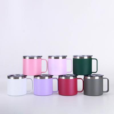14oz Stainless Steel Vacuum Insulated Travel Mug With Handle Office Home Outdoor Use