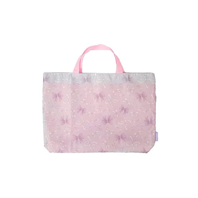 Nylon Lesson Bag, Water-Repellent, Lightweight, with Gusset, for Boys and Girls, Kids' Handbag, Practice Bag, Tote Bag, BOSTR Ribbon Pink Lavender
