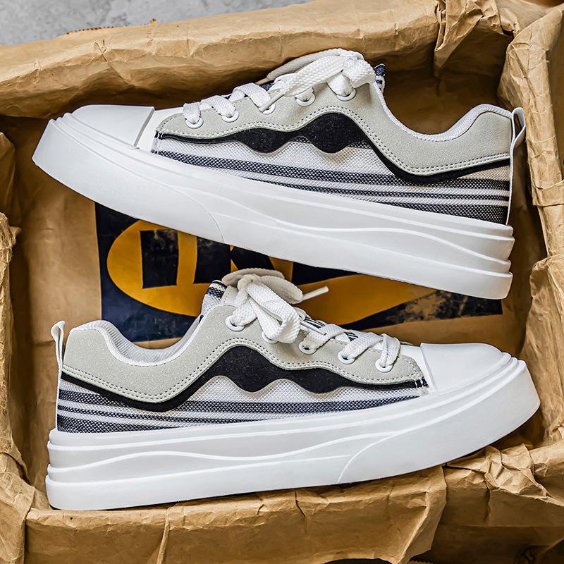 

Мужские летние парусиновые туфли-сетка 2025 года: Повседневные, универсальные кроссовки в корейском стиле 43