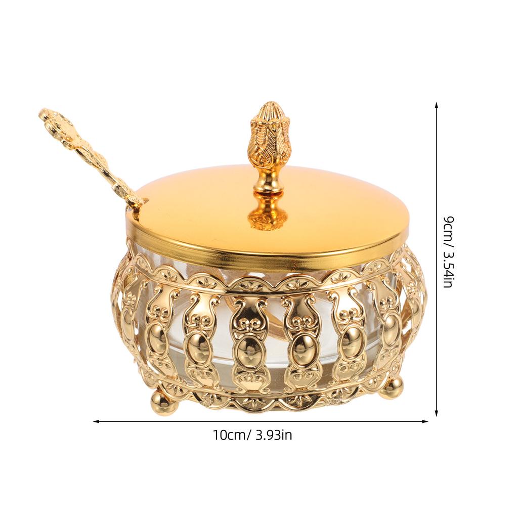 1 Set Barattolo Zucchero con Cucchiaino Vetro Trasparente Ermetico Contenitore Condimenti Contenitore Spezie Cucina Barattolo Spezie Decorativo Cucchiaino Caffè