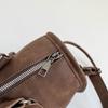 Suede Tote Bag Women's Fashion Shoulder Bag with Lace Up Detail and Adjustable Crossbody Strap